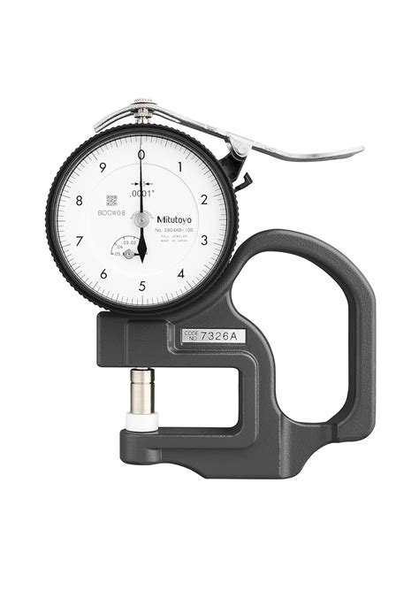 Mitutoyo 7326A Dial Thickness Gage, 0-0.05" Range, ±0.0002" Accuracy, 0 ...