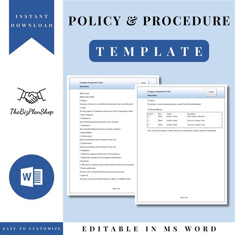 Image result for Writing Policy and Procedures Template