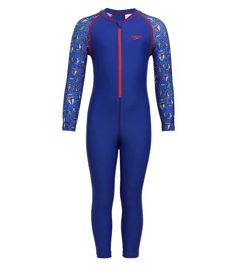 Buy Speedo Color Block All Over Printed All In One Suit True-Cobalt ...