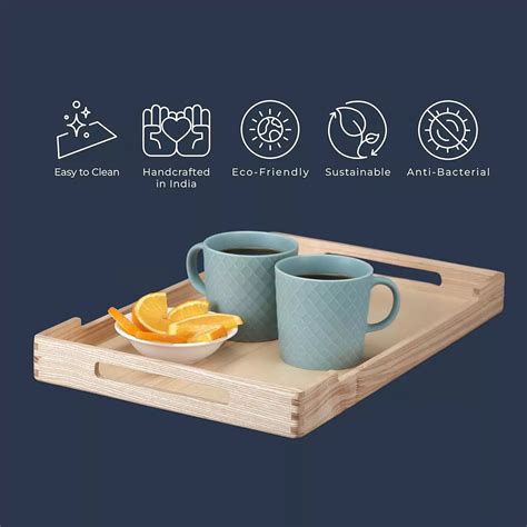 Wooden Serving Tray - Premium Ash Wood by Utopia Choice