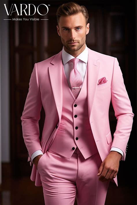 Elegant Pink Three Piece Suit for Men - Classic Formal Wear -tailored ...