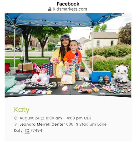 Kids Market, Leonard E. Merrell Center, Katy, 24 August 2025 | AllEvents