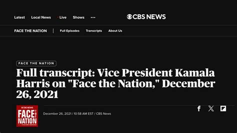 Flashback: CBS News released a 'full transcript' of VP Harris interview ...