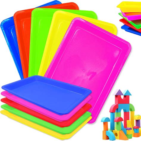 Amazon.com: Mifoci 15 Pcs Activity Plastic Art Trays Morandi Color Art ...