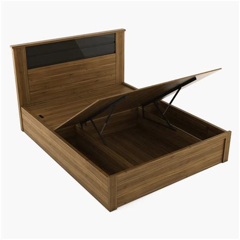 Buy Quadro Cosco Queen Bed with Hydraulic Storage - Brown from Home ...