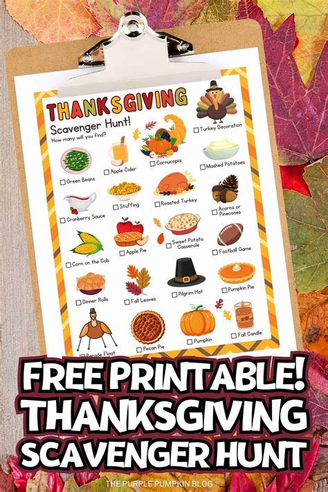 Free Printable Thanksgiving Scavenger Hunt for Family Fun!