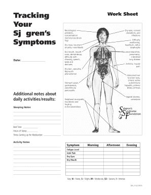 Fillable Online Tracking Work Sheet Your Sjgrens Symptoms - HubSpot Fax ...