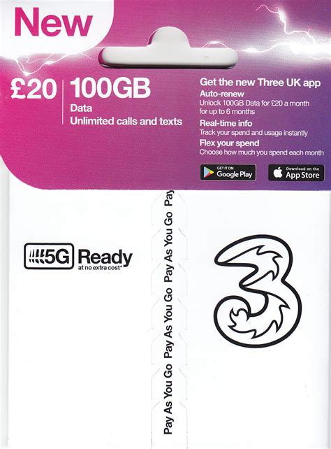 Buy New Three UK SIM Card with No Credit - 5G Compatible Online at ...