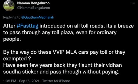 K'taka BJP MLA proposes separate lane for VIPs at statewide toll plazas ...