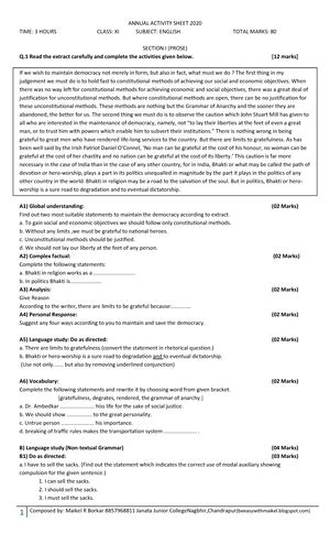 Environmental Studies Lecture notes - CHAPTER- MULTIDISCIPLINARY NATURE ...