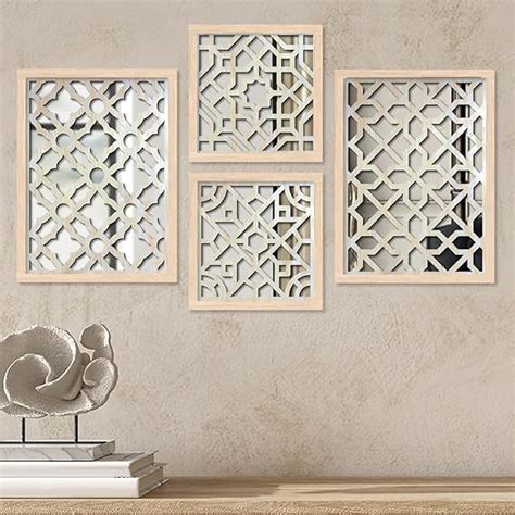 Buy kotart Wall Mirror Decor Panel Wooden Hanging Rectangular Wall ...