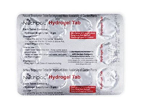 Nutripot Hydrogel Tab (2Gm Tabx10): It Keeps Your Garden Plant Hydrate ...