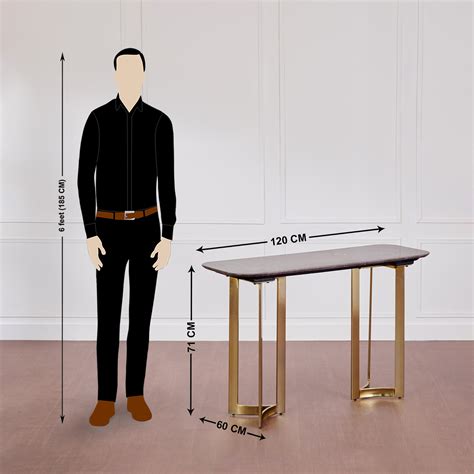 Buy Vogue Anika Marble Top Console Table - Brown and Gold from Home ...