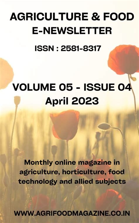 Volume 5 – Issue 4 – April 2023 – Agriculture & Food: e-Newsletter