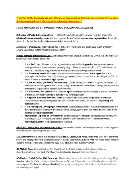 Public International Law: Definition, Nature, and Historical ...