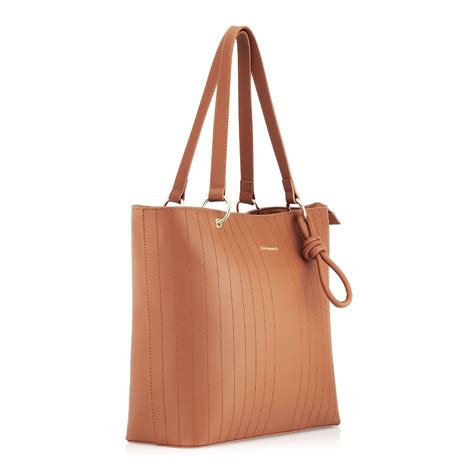 Buy Fastrack Tan Solid Tote Bag (M) Online