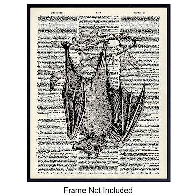 Buy Gothic Bat Dictionary Wall Art Decor Picture - 8x10 Upcycled Poster ...