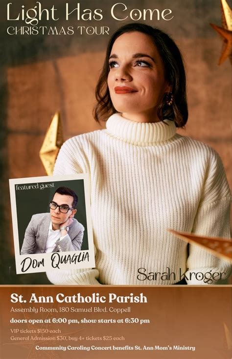 Light Has Come Christmas Concert with Sarah Kroger, St. Ann Catholic ...