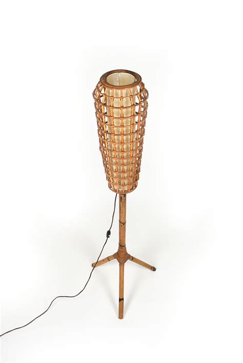 Midcentury Rattan and Bamboo Floor Lamp Franco Albini Style, Italy ...