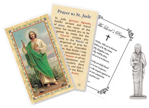 Buy Small St Jude Statue - Laminated St Jude Prayer Card, The Lord's ...