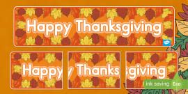 Thanksgiving Display Banner (teacher made) - Twinkl