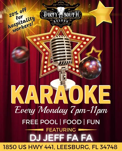 Hospitality / Karaoke Night at Dirty South Saloon, Leesburg on 2nd ...