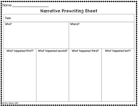 Graphic Organizer For Writing Narrative Story Printable