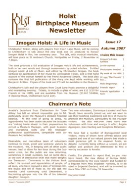 Fillable Online holstmuseum org Imogen Holst A Life in Music ...