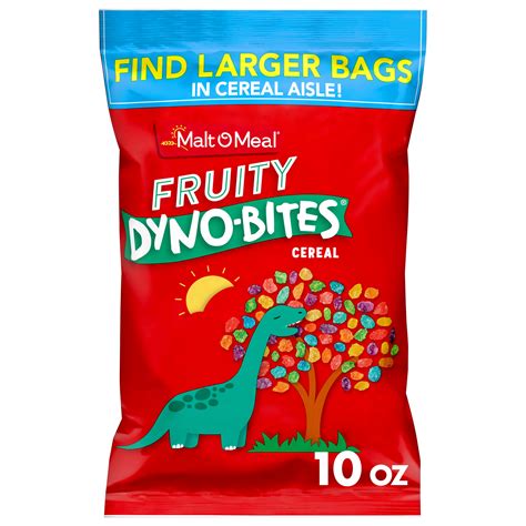 Malt-O-Meal Fruity Dyno-Bites Breakfast Cereal, Bagged Cereal, 10 oz ...