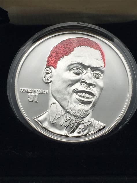 One troy ounce .999 fine silver Dennis Rodman limited edition ...