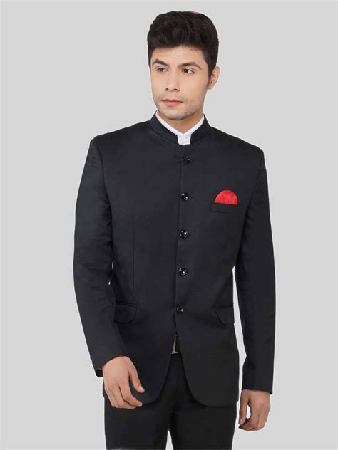 Men Black Bandgala Blazer – Tahvo India