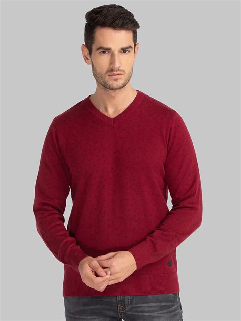 Men Red Print Cotton Full Sleeve Sweaters – MyRaymond