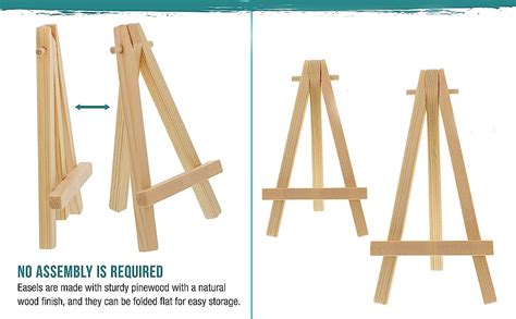KABEER ART Mini Wood Display Easel Natural Craft Table Stand 6 inch x 4 ...