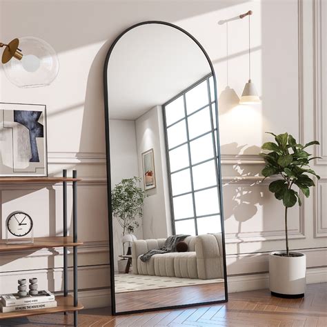 GLSLAND Full Length Mirror Arch Standing Floor Mirror, 64"x21" Arched ...