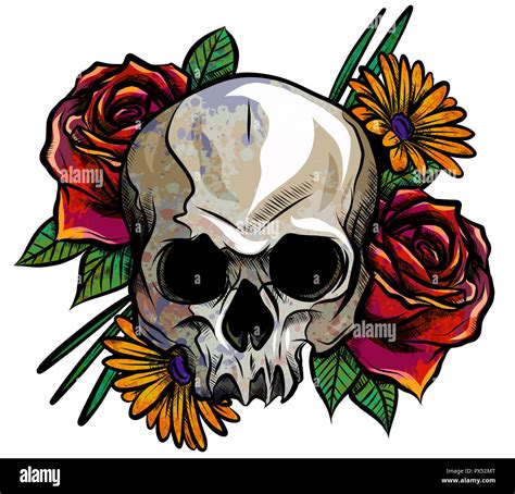 Drawing Flowers Skull at Edward Mcfarlane blog