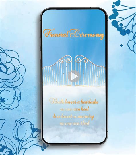 Funeral Ceremony Invitation Video | Peaceful Cloud Theme with Candle T ...