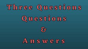 Image result for Three Questions You Must Answer