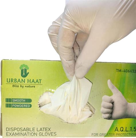 URBAN HAAT Premium Disposable Latex, Medical Examination Gloves (Pack ...
