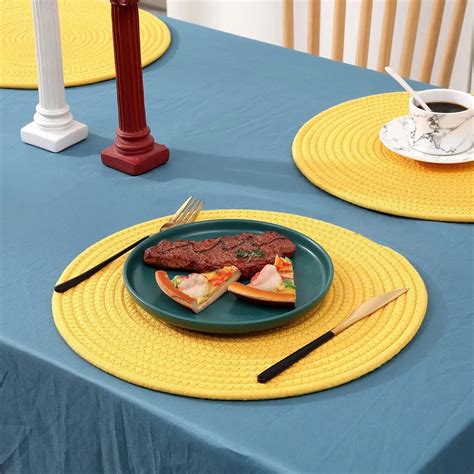 Yellow Sunny Delight Cotton Table Placemats – Ikkasa