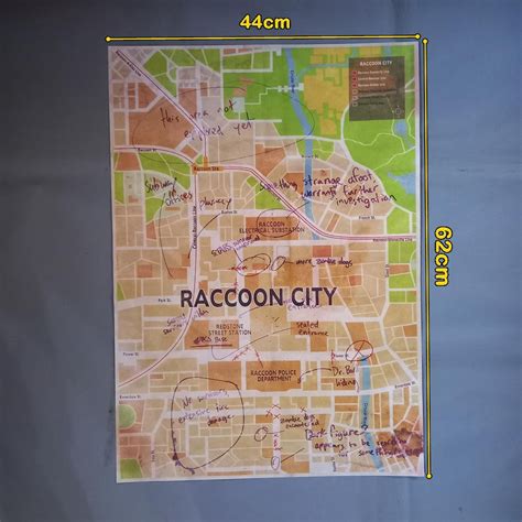 Resident Evil 3 Remake Raccoon City Map Poster - Etsy - map of raccoon city