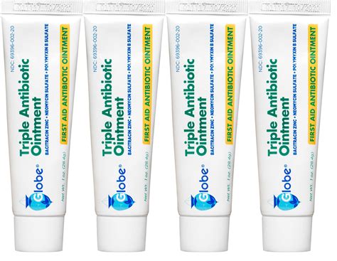 Triple Antibiotic Ointment 1 oz - 24-Hour Infection Protection for Minor Wounds - 4 Pack | Buy ...