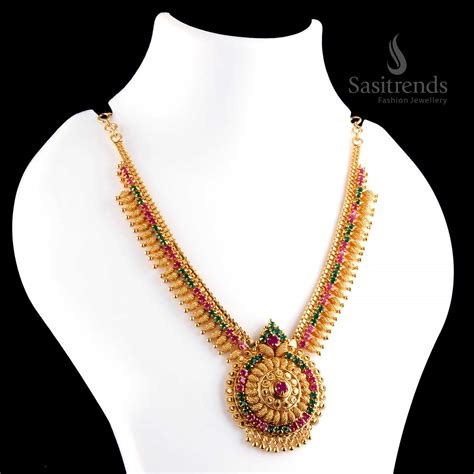 Exquisite Traditional Indian Micro Gold Plated Necklace – Sasitrends