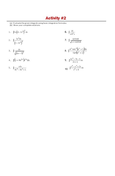 Image result for Integral Sample Problems