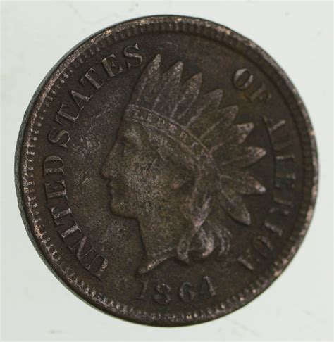 Civil War Era - 1864 Copper Nickel Indian Head Cent - Historic ...