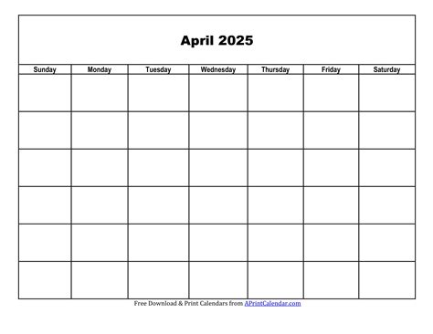 Free Printable April 2026 Calendar PDF with Holidays Template