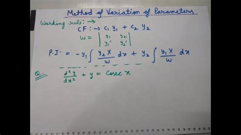 Image result for Variation of Parameters Matrix