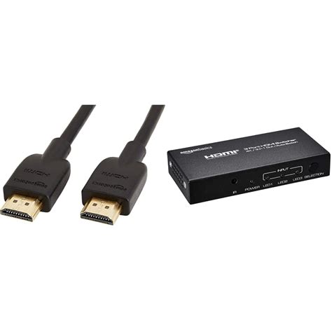 Buy AmazonBasics High-Speed HDMI Cable, 6 feet (2-Pack) and 4K HDMI 3x1 ...