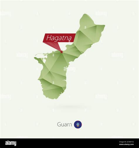 Green gradient low poly map of Guam with capital Hagatna Stock Vector Image & Art - Alamy