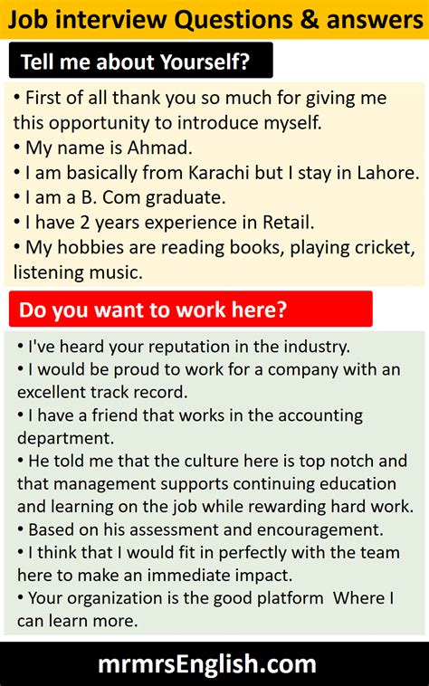 Job Interview Answers 的图像结果