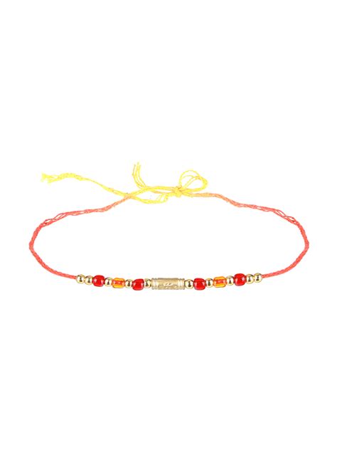 Priyaasi Red and Gold Threaded Rakhi (Set of 10)